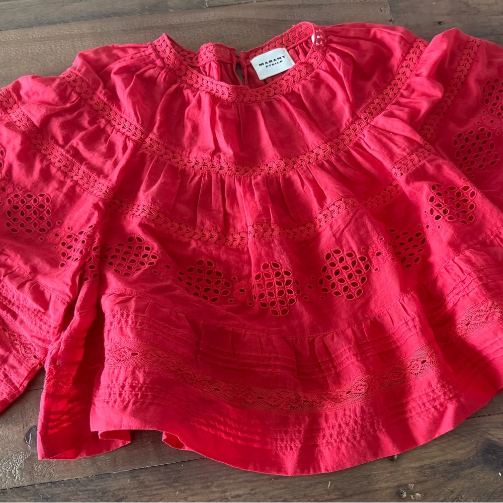 Isabel Marant Etoile Dilama Red Blouse